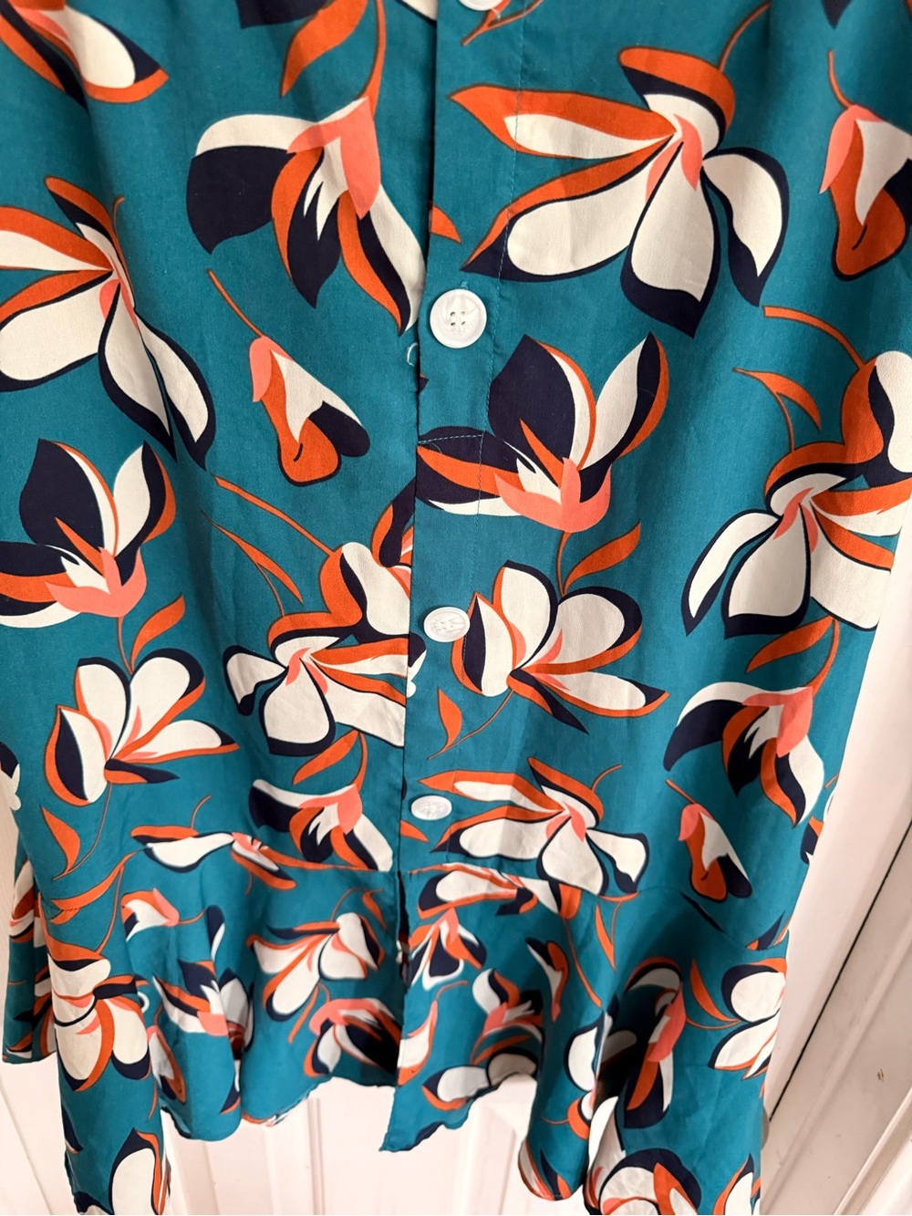 Modcloth Teal Floral Button-Front Maxi Skirt - Picture 3 of 5